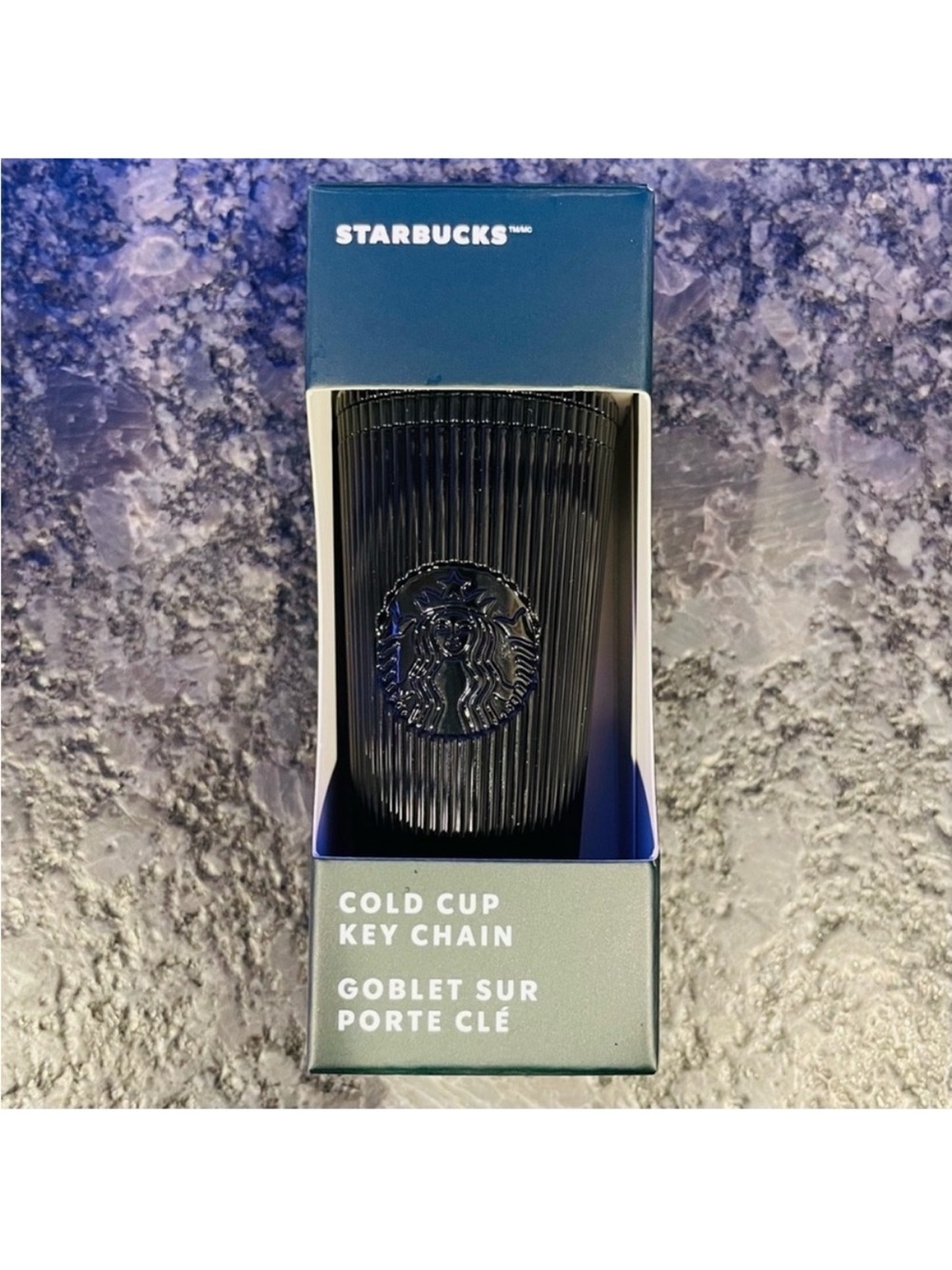 New Starbucks Keychain Winter 2024 Cold Cup Black Stripe Key Chain Ornament Gift